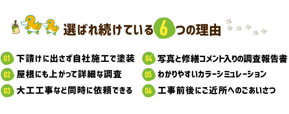 選ばれ続けている6つの理由