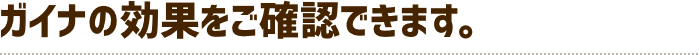 ガイナの効果をご確認できます。