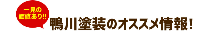 鴨川塗装のおすすめ情報！