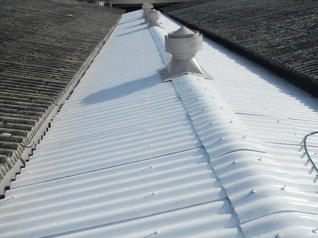 磐田市工場屋根の遮熱と防水と無洗浄工法