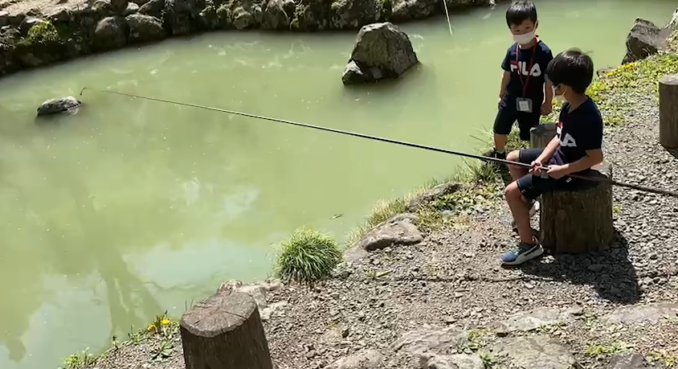 子供たちが大好きな釣り堀♪